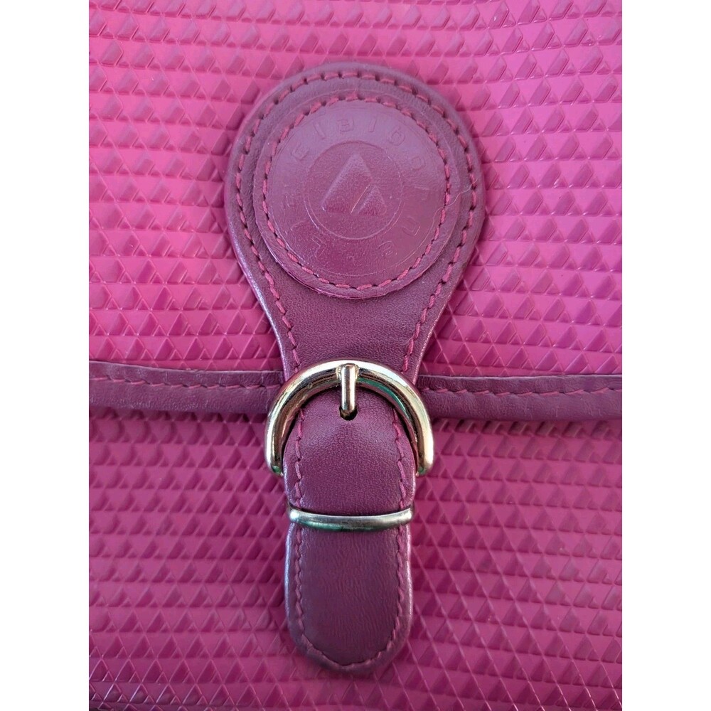 Vintage 1980's Liz Claiborne Fuchsia Pink Geometric Textured Crossbody Bag 1983 - Picture 4 of 14